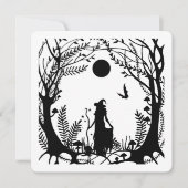 Heksen In De Bossen Halloween Feestuitnodiging (Voorkant)