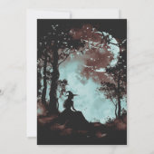 Heksen in de Bossen Moon Bats Halloween Party Kaart (Achterkant)