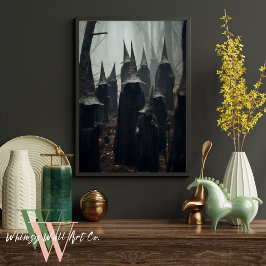 Heksen in het bos Halloween Poster