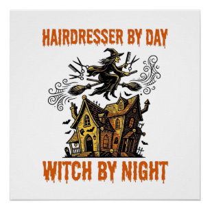 Heksen Kapper Halloween Vintage Salon Shirt_1 Perfect Poster