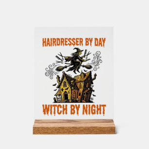 Heksen Kapper Halloween Vintage Salon T-shirt_1 Acryl Bord