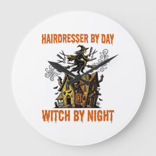 Heksen Kapper Halloween Vintage Salon T-shirt_1 Grote Klok