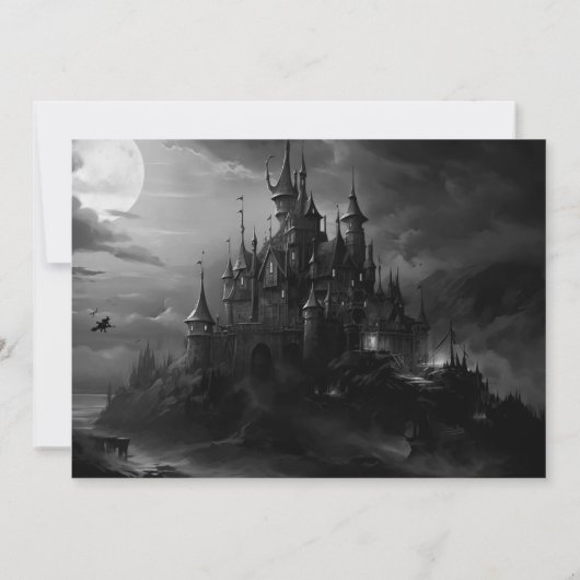 Heksen Kasteel Halloween Feest Uitnodiging (Achterkant)