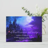 Heksen Kasteel Halloween Feest Uitnodiging (Staand voorkant)