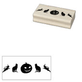 Heksen katten en pompoen silhouet kunst stempel (Gestempeld)