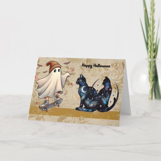 Heksen Katten ontdekken een valse geest Bedankkaart (Voorkant)