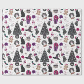 Heksen Kerstpatroon Cadeaupapier (Vlak)