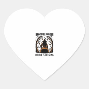 Heksen kookshirt Grappig Halloween Ketelontwerp Hart Sticker