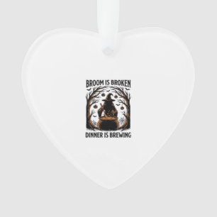 Heksen kookshirt Grappig Halloween Ketelontwerp Ornament