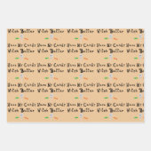 Heksen kunnen beter mijn Snoep hebben | Zwarte let Inpakpapier Vel (Voorkant 3)