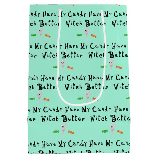 Heksen kunnen beter mijn Snoep hebben | Zwarte let Medium Cadeauzakje (Achterkant)