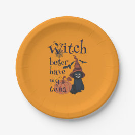 Heksen kunnen beter mijn tonijn hebben papieren bordje