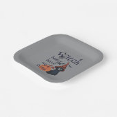 Heksen kunnen beter mijn tonijn hebben papieren bordje (Gebogen)