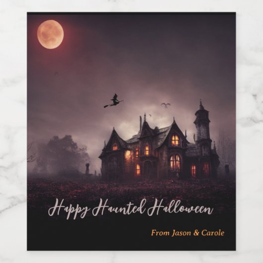 Heksen Lair Halloween Wijn Etiket (Enkel label)