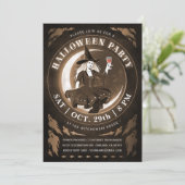 Heksen & Maan Halloween Uitnodigingen | Amber (Staand voorkant)
