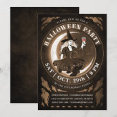 Heksen & Maan Halloween Uitnodigingen | Amber (Voorkant / Achterkant)