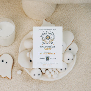 Heksen macht spooky Halloween Party uitnodiging