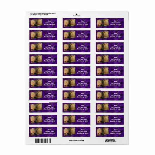 Heksen Magic Spell Boek Halloween Party Etiket (Full Sheet)