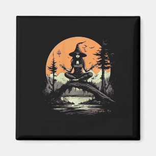 Heksen Mediteren Halloween Kostuum Yoga Zen Medita Magneet