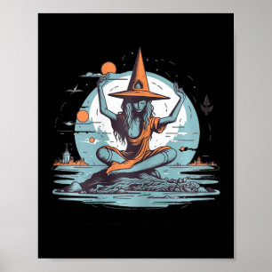 Heksen Mediteren Halloween Kostuum Yoga Zen Medita Poster