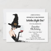 Heksen meisjes avondje uit Halloween Verjaardagsfe Kaart (Voorkant)