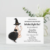 Heksen meisjes avondje uit Halloween Verjaardagsfe Kaart (Staand voorkant)