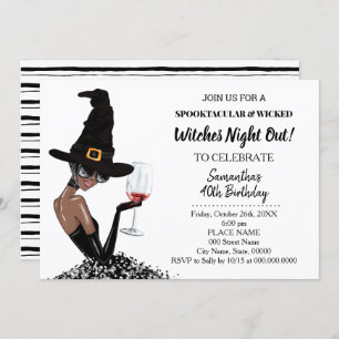 Heksen Meisjes Night Out Halloween Verjaardagsfees Kaart