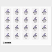 Heksen met Bezem Vierkante Sticker (Vel)