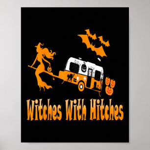 Heksen Met Hitches Camping Fun Halloween Poster