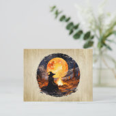 Heksen met kaarsen en vuur - Wicca Halloween 1 Briefkaart (Staand voorkant)