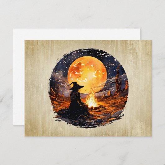 Heksen met kaarsen en vuur - Wicca Halloween 1 Briefkaart (Voorkant / Achterkant)