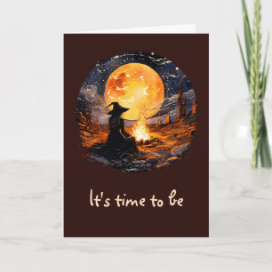 Heksen met kaarsen en vuur - Wicca Halloween 1 Kaart