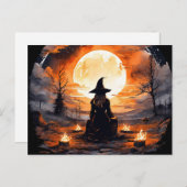 Heksen met kaarsen en vuur - Wicca Halloween 2 Briefkaart (Voorkant / Achterkant)