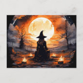 Heksen met kaarsen en vuur - Wicca Halloween 2 Briefkaart (Voorkant)