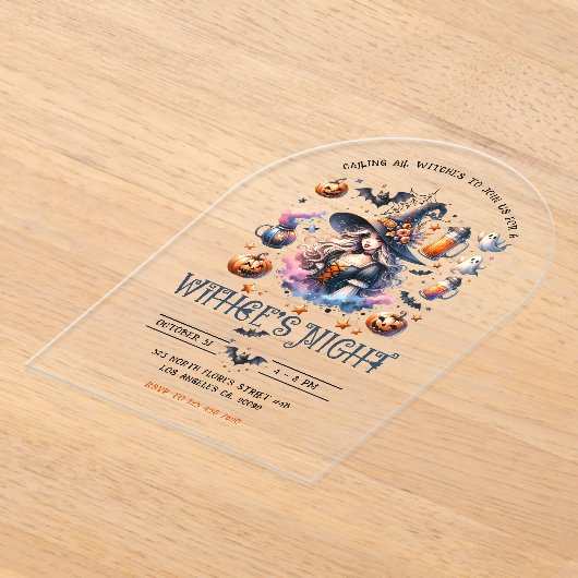 Heksen Nacht Halloween Party Uitnodiging (Laagn)