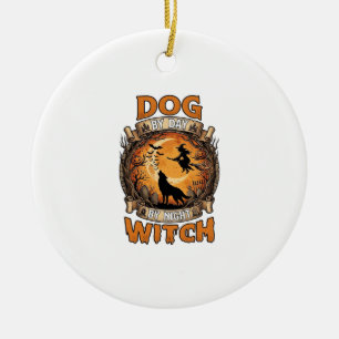Heksen Nacht Halloween Wolf Maan Vleermuizen_1 Keramisch Ornament