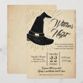 heksen nacht meisjes nacht uit halloween feest kaart (Voorkant / Achterkant)