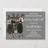 Heksen Night Out Halloween Volwassenen Party Kaart (Voorkant)