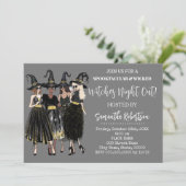Heksen Night Out Halloween Volwassenen Party Kaart (Staand voorkant)