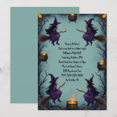 Heksen op bezems met Halloween van Cauldron Women' Kaart (Voorkant / Achterkant)