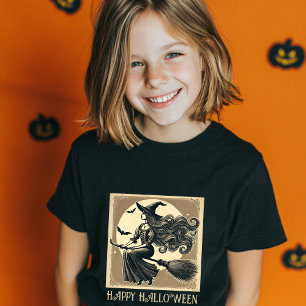 Heksen op bezemsteel Volle Maan & Vleermuizen Hall T-shirt