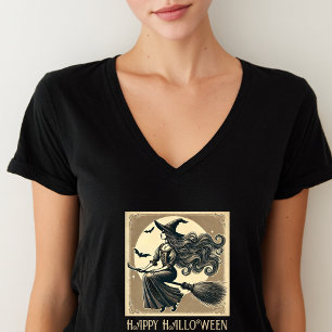 Heksen op bezemsteel Volle Maan & Vleermuizen Hall T-shirt