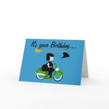 Heksen op een motorfiets Verjaardagskaart