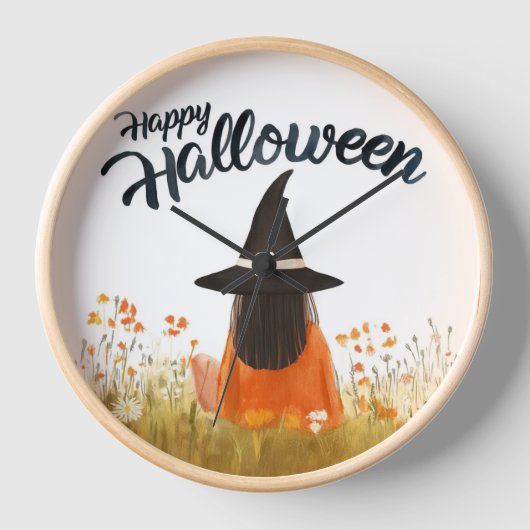 Heksen op Halloween in bloemenveld (Voorkant)