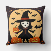 Heksen op Halloween met Pompoenen Kussen (Achterkant)
