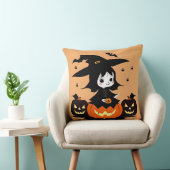 Heksen op Halloween met Pompoenen Kussen (Stoel)