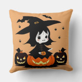 Heksen op Halloween met Pompoenen Kussen (Achterkant)