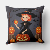 Heksen op Halloween met Pompoenen Kussen (Achterkant)