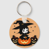 Heksen op Halloween met Pompoenen Sleutelhanger (Achterkant)