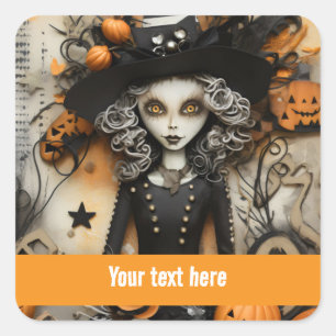 Heksen op Halloween Vierkante Sticker